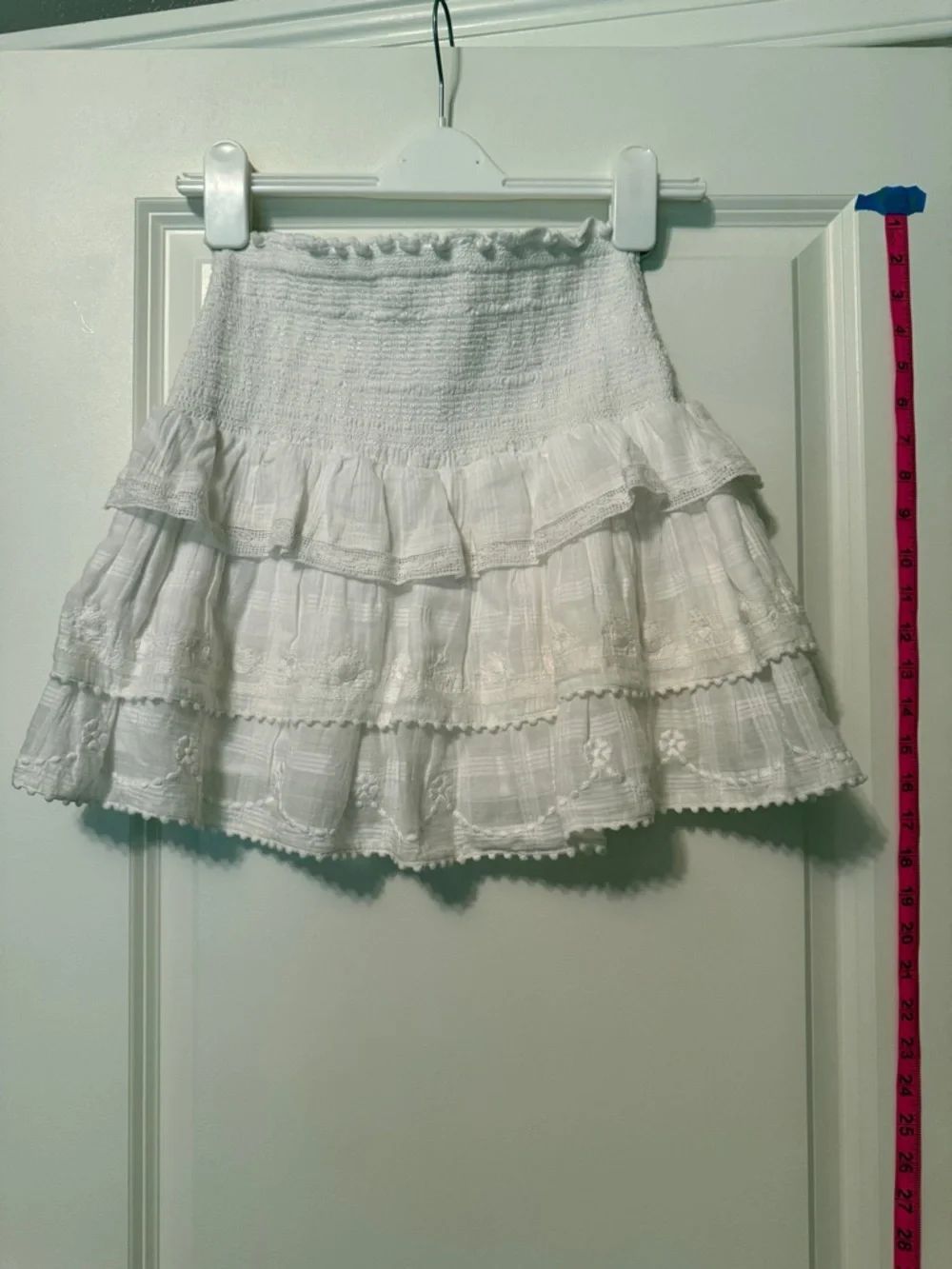 LoveShackFancy White Mini Skirt Size Small - Picture 3 of 5